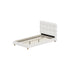 Oikiture Bed Frame Double Tufted Bedhead Boucle Fabric White