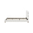 Oikiture Bed Frame Double Tufted Bedhead Boucle Fabric White