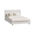 Oikiture Bed Frame Double Tufted Bedhead Boucle Fabric White
