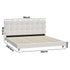 Oikiture Bed Frame King Tufted Bedhead Boucle Fabric White