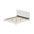 Oikiture Bed Frame King Tufted Bedhead Boucle Fabric White