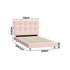Oikiture Bed Frame King Single Tufted Bedhead Boucle Fabric Pink
