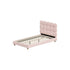 Oikiture Bed Frame King Single Tufted Bedhead Boucle Fabric Pink