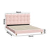 Oikiture Bed Frame Queen Size Tufted Bedhead Boucle Fabric Pink