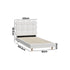Oikiture Bed Frame Single Tufted Bedhead Boucle Fabric White