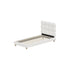 Oikiture Bed Frame Single Tufted Bedhead Boucle Fabric White