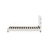 Oikiture Bed Frame Single Tufted Bedhead Boucle Fabric White