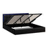 Oikiture Bed Frame King Size RGB LED Gas Lift Storage Base Leather