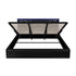 Oikiture Bed Frame King Size RGB LED Gas Lift Storage Base Leather