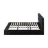 Oikiture Bed Frame King Size RGB LED Gas Lift Storage Base Leather