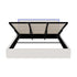 Oikiture Bed Frame King Size RGB LED Gas Lift Storage Base White Boucle