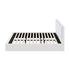 Oikiture Bed Frame King Size RGB LED Gas Lift Storage Base White Boucle