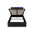 Oikiture Bed Frame King Single RGB LED Gas Lift Storage Base Leather