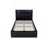 Oikiture Bed Frame King Single RGB LED Gas Lift Storage Base Leather