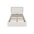 Oikiture Bed Frame King Single RGB LED Gas Lift Storage Base White Boucle