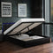Bed Frame Queen Size RGB LED Gas Lift Storage Base Leather