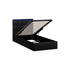 Oikiture Bed Frame Single Size RGB LED Gas Lift Storage Base Leather
