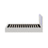 Oikiture Bed Frame Single Size RGB LED Gas Lift Storage Base White Boucle