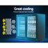 198L Double Door Bar Fridge Commercial Glass Door Display Refrigerator Black