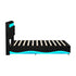 Oikiture Queen Bed Frame Gas Lift LED Storage Headboard USB Black
