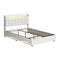 Gas‑Lift Double Bed Frame with LED Storage Headboard & USB Ports – White