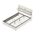 Gas‑Lift Double Bed Frame with LED Storage Headboard & USB Ports – White