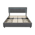 LED Bed Frame Queen Size 4 Drawers Adjustable Head Velvet