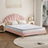 Bed Frame with Mattress Double Size Pink Velvet