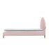 Oikiture Bed Frame with Mattress Single Size Pink Velvet