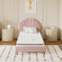 Oikiture Bed Frame with Mattress Single Size Pink Velvet