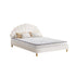 Bed Frame with Mattress Double Size White Boucle