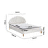 Bed Frame with Mattress Double Size White Boucle