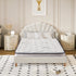 Bed Frame with Mattress Double Size White Boucle