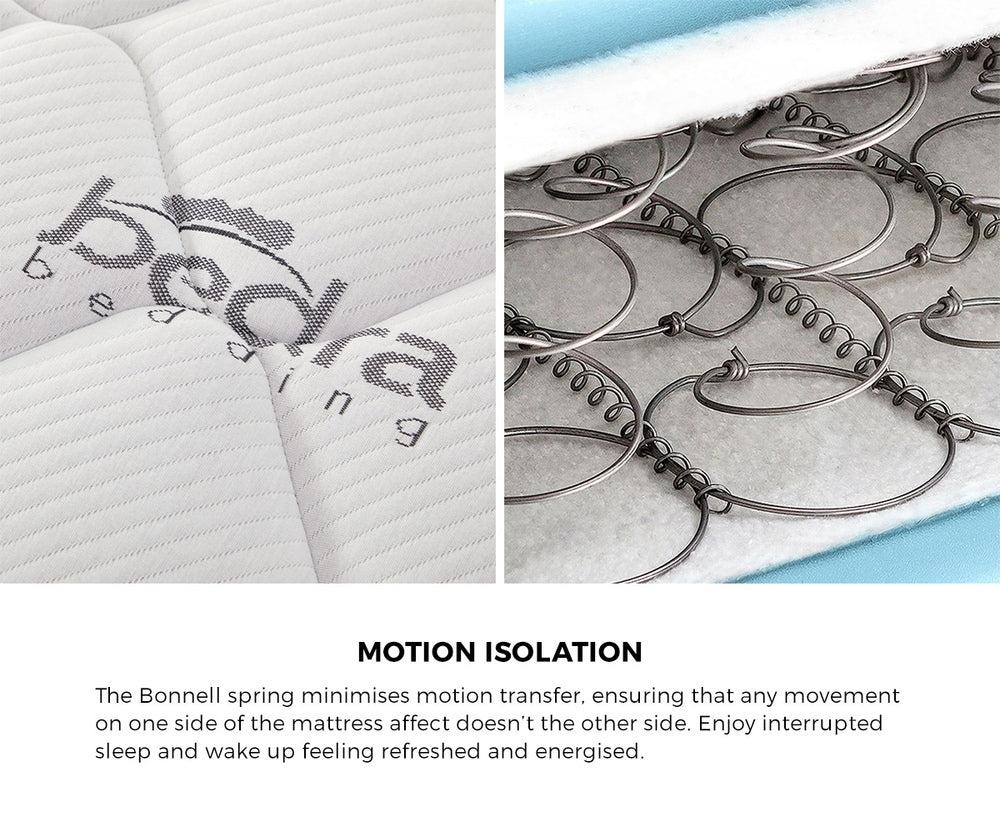 Bed Frame with Mattress Double Size White Boucle