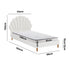 Oikiture Bed Frame with Mattress Single Size White Boucle