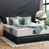 Bed Frame with Mattress Double Size Gas Lift Black Leather