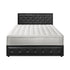 Bed Frame with Mattress Double Size Gas Lift Black Leather
