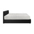 Bed Frame with Mattress Double Size Gas Lift Black Leather