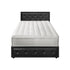 Bed Frame with Mattress King Single Gas Lift Black Leather