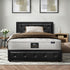 Bed Frame with Mattress King Single Gas Lift Black Leather