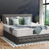 Bed Frame with Mattress Double Size Gas Lift Grey Fabric