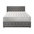 Bed Frame with Mattress King Size Gas Lift Grey Fabric