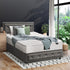 Bed Frame with Mattress King Single Gas Lift Grey Fabric
