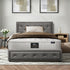 Bed Frame with Mattress King Single Gas Lift Grey Fabric