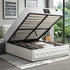 Bed Frame with Mattress Set Double Size Gas Lift White