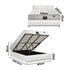 Bed Frame with Mattress King Size Gas Lift White