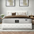 Bed Frame with Mattress King Size Gas Lift White