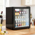 40L Bar Fridge Glass Door Mini Fridge Countertop Cooler Black