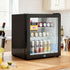 40L Bar Fridge Glass Door Mini Fridge Countertop Cooler Black