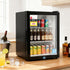 56L Bar Fridge Glass Door Mini Fridge Countertop Cooler Black